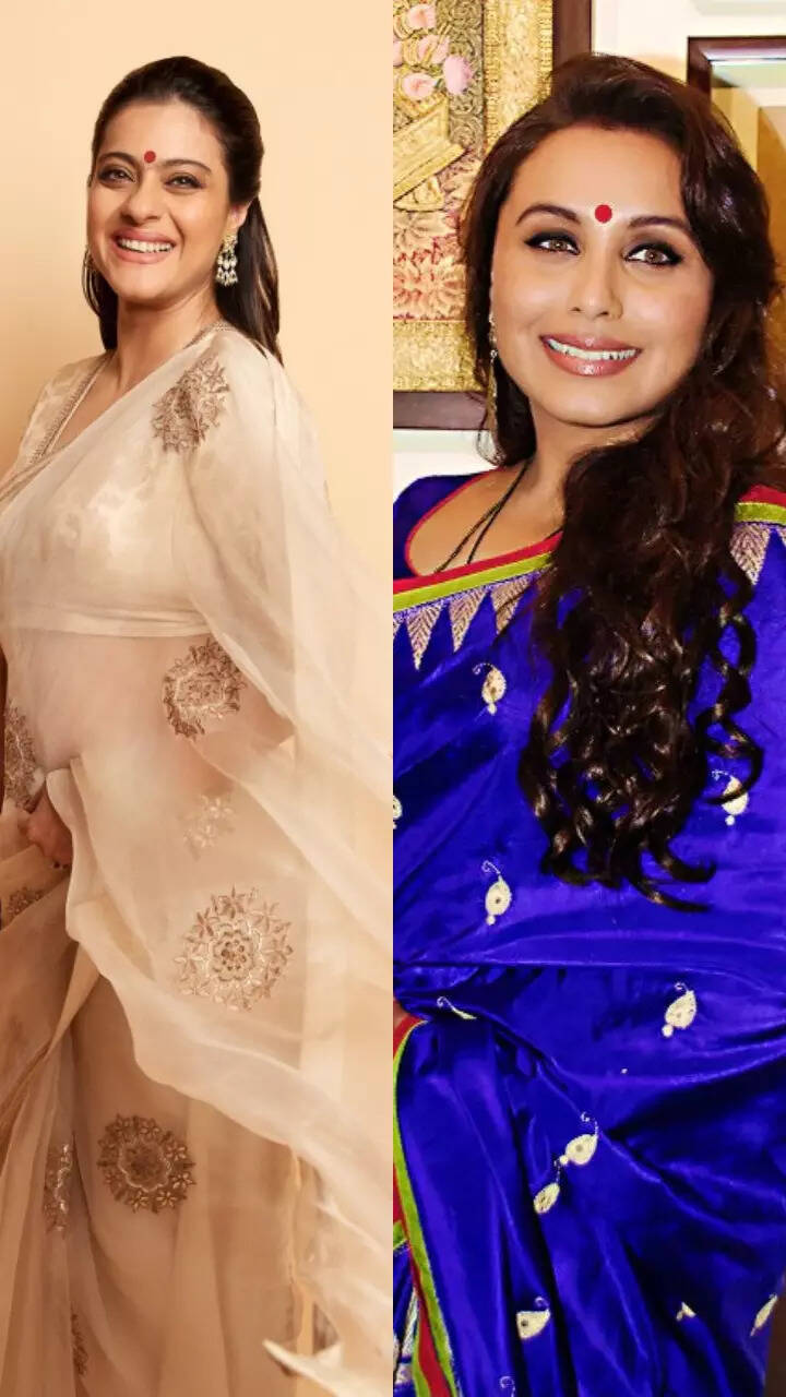 Kajol to Rani Mukerji: Best Durga Puja saree looks of Bollywood divas