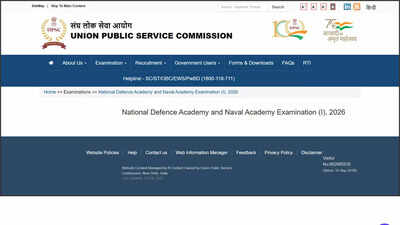 UPSC NDA I 2026 notification out at upsc.gov.in; check details and direct link here
